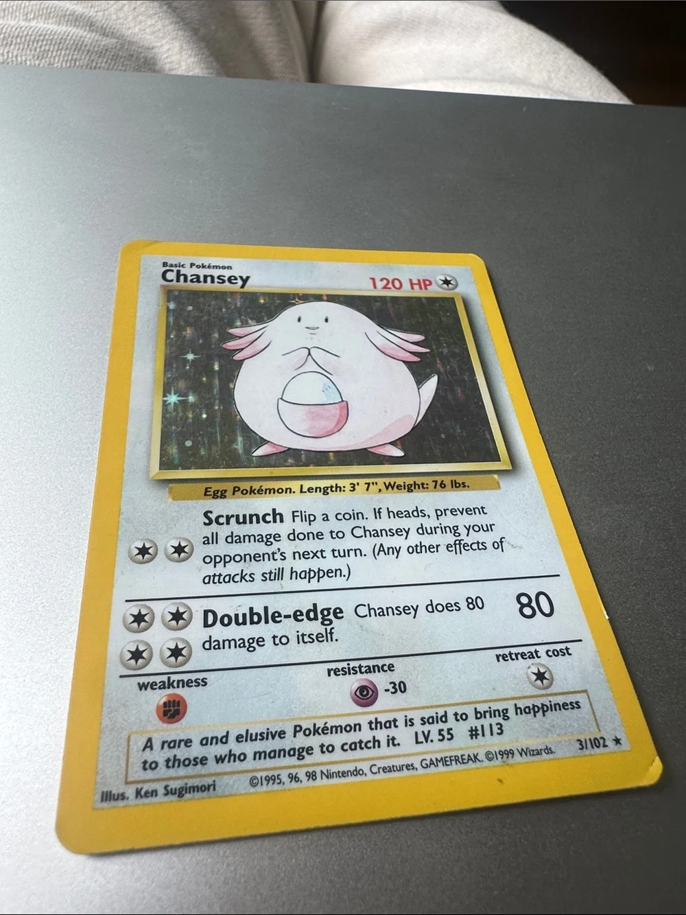 Chansey Holo Pokémon Card (3/102)